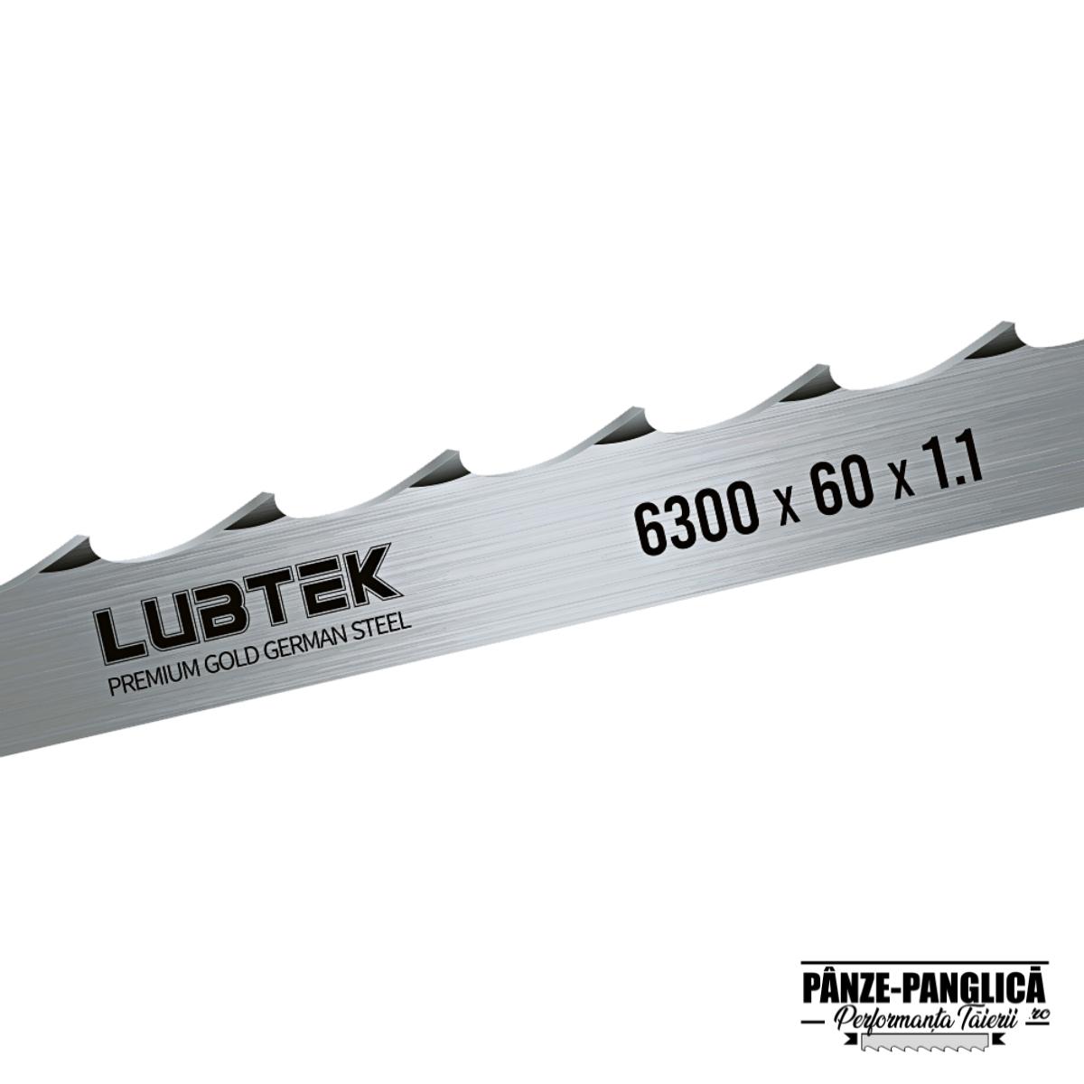 Panza banda fierastrau banzic 6300X60X1.1 pentru debitarea bustenilor LUBTEK Germany Panza banzic 6300x60x1.1 pentru fierastrau cu banda debitare bustean LUBTEK Germany
