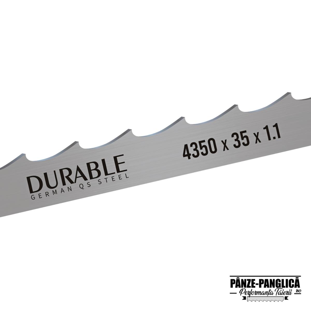 Panza panglica banzic 4350x35 pentru fierastrau gater bustean DURABLE Supreme Panza banda 4350x35 pentru fierastrau panglica debitare bustean