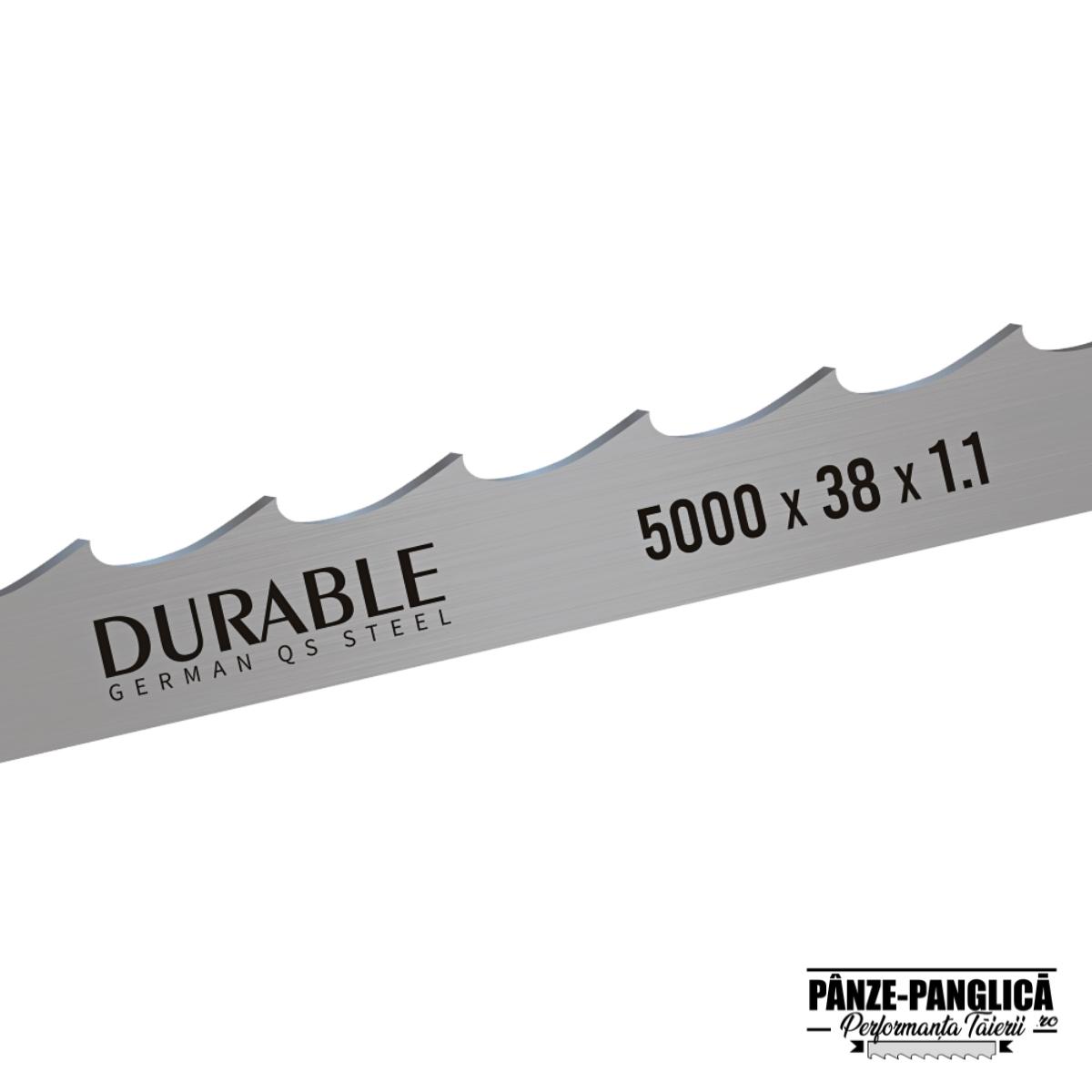 Panza panglica banzic bimetal 5000x38x1.1 fierastrau cu banda debitare bustean DURABLE SUPREME Panza banzic 5000x38x1.1 DURABLE Supreme pentru fierastrau cu banda debitare bustean