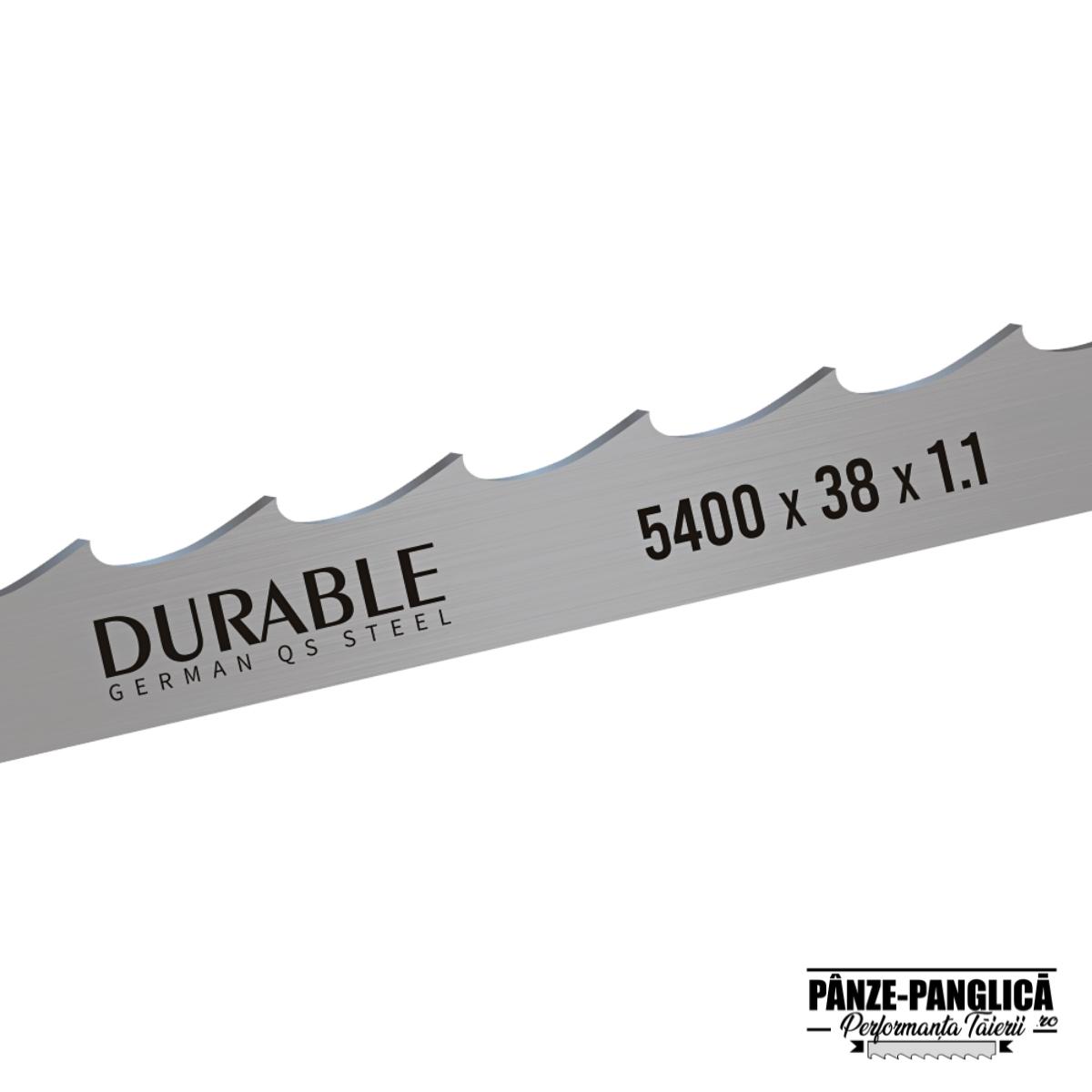 Panza panglica banzic bimetal 5400x38x1.1 fierastrau cu banda debitare bustean DURABLE SUPREME Panza banzic 5400x38x1.1 DURABLE Supreme pentru fierastrau cu banda debitare bustean
