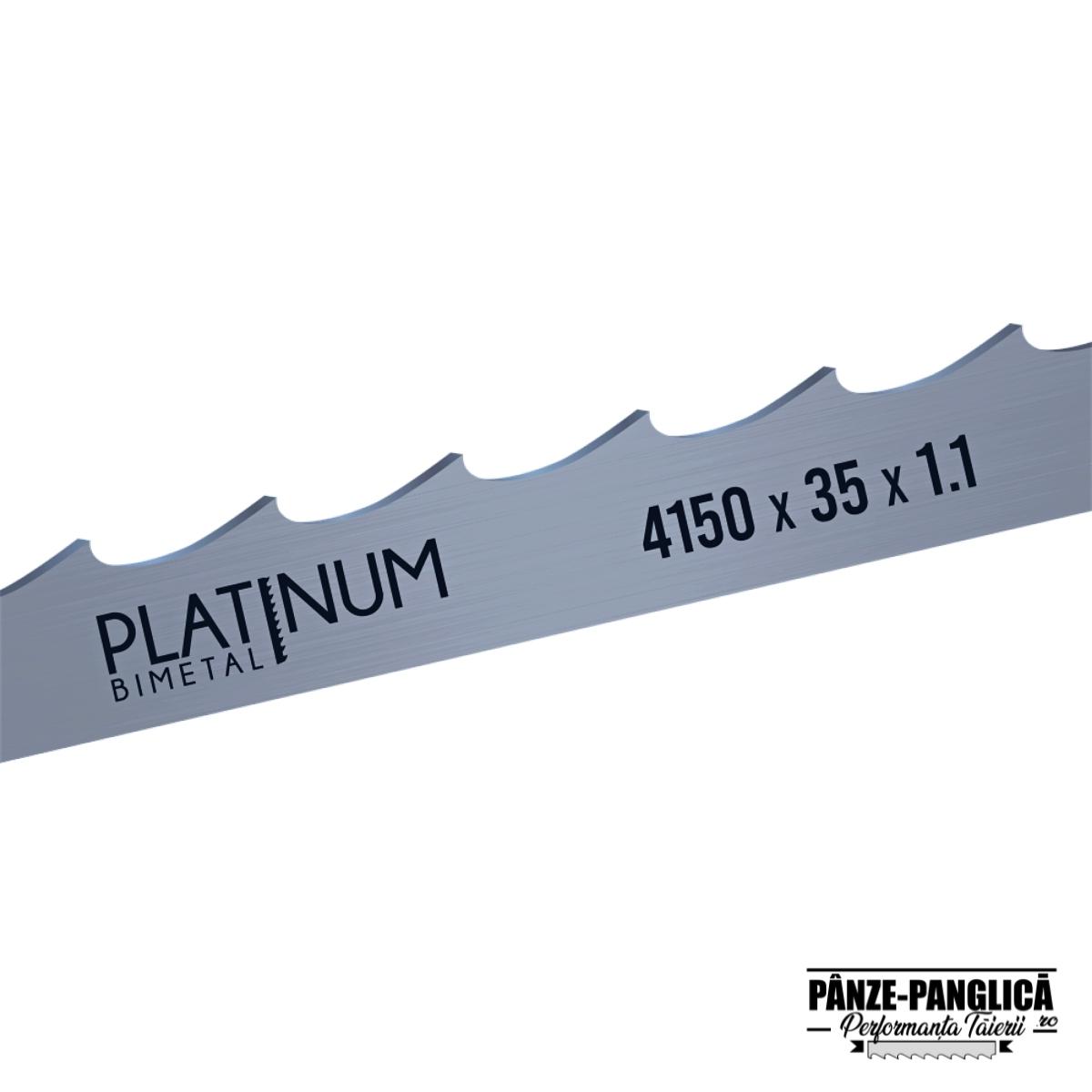 Panza panglica banzic bimetal pentru bustean 4150x35 - PLATINUM Panza fierastrau cu banda 4150x35x1.1 panglica banzic pentru bustean | PLATINUM Bimetal - imagine 1